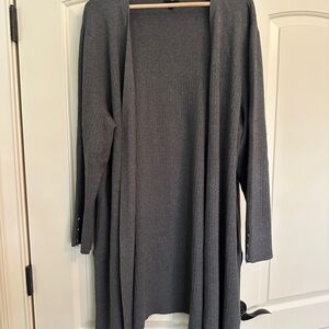 Talbots Charcoal Open Front Cardigan
